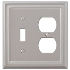Continental Satin Nickel Cast - 1 Toggle / 1 Duplex Wallplate