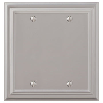 Continental Satin Nickel Cast - 2 Blank Wallplate - Wallplate Warehouse 94BBN - B 070686020685 2 Blank