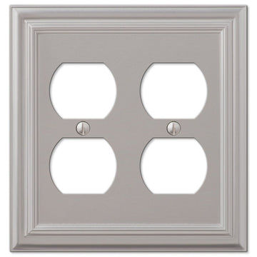 Continental Satin Nickel Cast - 2 Duplex Wallplate - Wallplate Warehouse 94DDN 070686557266 2 Duplex