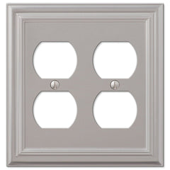 Continental Satin Nickel Cast - 2 Duplex Wallplate