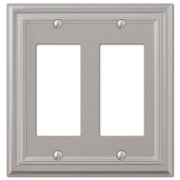 Continental Satin Nickel Cast - 2 Rocker Wallplate - Wallplate Warehouse 94RRN 070686557273 2 Rocker