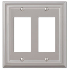 Continental Satin Nickel Cast - 2 Rocker Wallplate