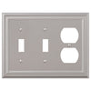 Continental Satin Nickel Cast - 2 Toggle / 1 Duplex Wallplate - Wallplate Warehouse 94TTDN - B 070686020708 2 Toggle / 1 Duplex