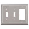 Continental Satin Nickel Cast - 2 Toggle / 1 Rocker Wallplate - Wallplate Warehouse 94TTRN - B 070686020715 2 Toggle / 1 Rocker