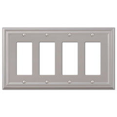 Continental Satin Nickel Cast - 4 Rocker Wallplate