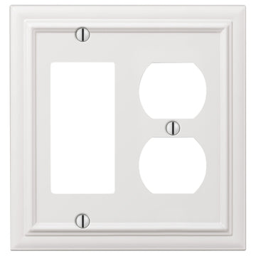 Continental White Cast - 1 Rocker / 1 Duplex Wallplate - Wallplate Warehouse 94RDW - B 070686020777 1 Rocker / 1 Duplex