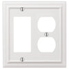 Continental White Cast - 1 Rocker / 1 Duplex Wallplate - Wallplate Warehouse 94RDW - B 070686020777 1 Rocker / 1 Duplex