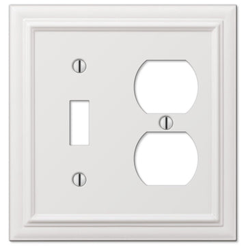 Continental White Cast - 1 Toggle / 1 Duplex Wallplate - Wallplate Warehouse 94TDW 070686577370 1 Toggle / 1 Duplex