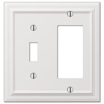 Continental White Cast - 1 Toggle / 1 Rocker Wallplate - Wallplate Warehouse 94TRW 070686577424 1 Toggle / 1 Rocker