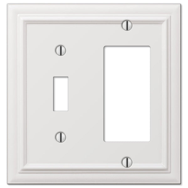 Continental White Cast - 1 Toggle / 1 Rocker Wallplate - Wallplate Warehouse 94TRW 070686577424 1 Toggle / 1 Rocker