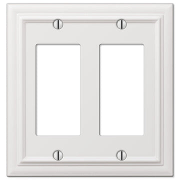 Continental White Cast - 2 Rocker Wallplate - Wallplate Warehouse 94RRW 070686577394 2 Rocker