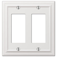 Continental White Cast - 2 Rocker Wallplate