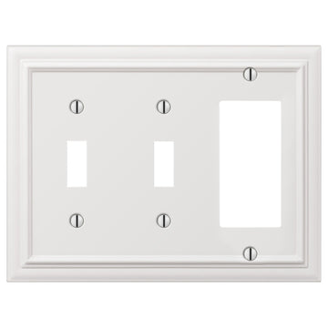Continental White Cast - 2 Toggle / 1 Rocker Wallplate - Wallplate Warehouse 94TTRW - B 070686020791 2 Toggle / 1 Rocker