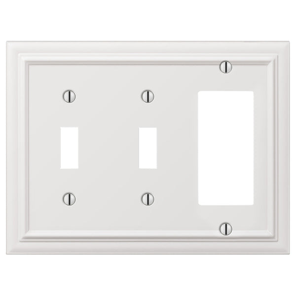Continental White Cast - 2 Toggle / 1 Rocker Wallplate - Wallplate Warehouse 94TTRW - B 070686020791 2 Toggle / 1 Rocker