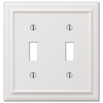 Continental White Cast - 2 Toggle Wallplate - Wallplate Warehouse 94TTW 070686577325 2 Toggle