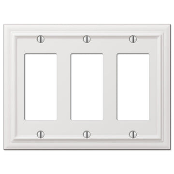 Continental White Cast - 3 Rocker Wallplate - Wallplate Warehouse 94RRRW 070686577400 3 Rocker