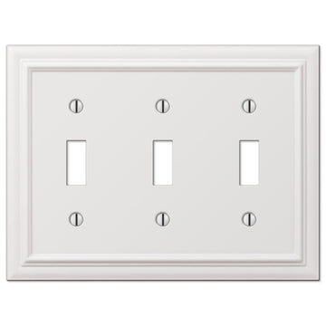 Continental White Cast - 3 Toggle Wallplate - Wallplate Warehouse 94TTTW 070686577332 3 Toggle