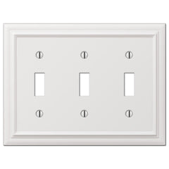 Continental White Cast - 3 Toggle Wallplate