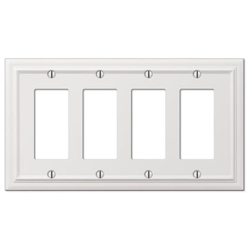 Continental White Cast - 4 Rocker Wallplate - Wallplate Warehouse 94R4W 070686577417 4 Rocker
