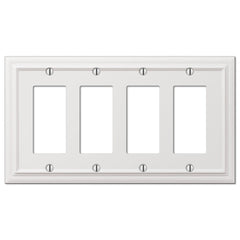 Continental White Cast - 4 Rocker Wallplate