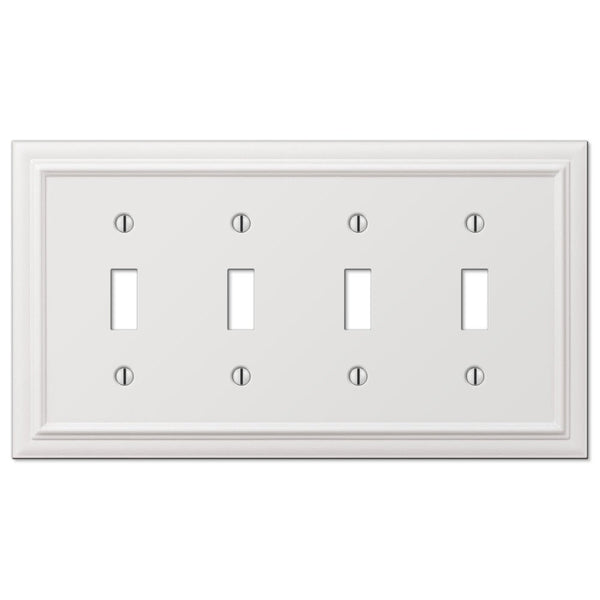 Continental White Cast - 4 Toggle Wallplate - Wallplate Warehouse 94T4W 070686577349 4 Toggle