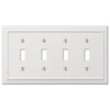 Continental White Cast - 4 Toggle Wallplate - Wallplate Warehouse 94T4W 070686577349 4 Toggle