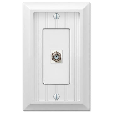 Cottage White Composite - 1 Cable Jack Wallplate - Wallplate Warehouse 269CXW 070686016268 Cable Jacks