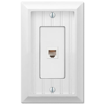 Cottage White Composite - 1 Phone Jack Wallplate - Wallplate Warehouse 269PHW 070686016275 Phone Jacks