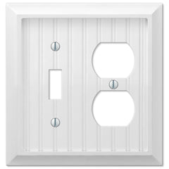 Cottage White Composite - 1 Toggle / 1 Duplex Wallplate