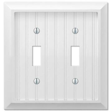 Cottage White Composite - 2 Toggle Wallplate - Wallplate Warehouse 269TTW 070686016152 2 Toggle