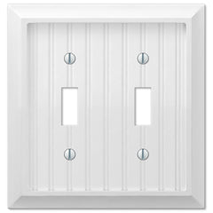 Cottage White Composite - 2 Toggle Wallplate