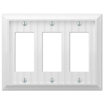 Cottage White Composite - 3 Rocker Wallplate - Wallplate Warehouse 269RRRW 070686016237 3 Rocker
