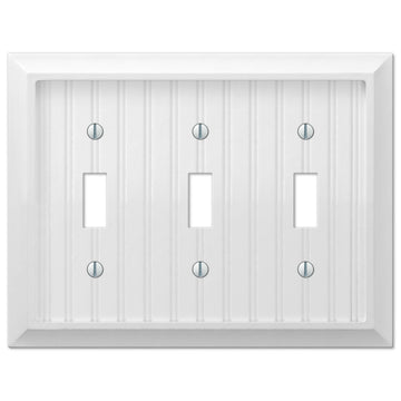 Cottage White Composite - 3 Toggle Wallplate - Wallplate Warehouse 269TTTW 070686016169 3 Toggle