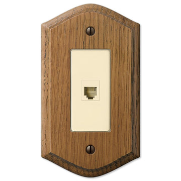 Country Medium Oak Wood - 1 Phone Jack Wallplate - Wallplate Warehouse 701PH 070686581322 Phone Jacks