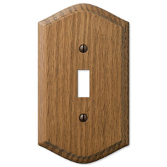 Country Medium Oak Wood - 1 Toggle Wallplate