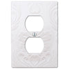 Damask White Plastic - 1 Duplex Wallplate - Wallplate Warehouse 40DW 070686565698 1 Duplex