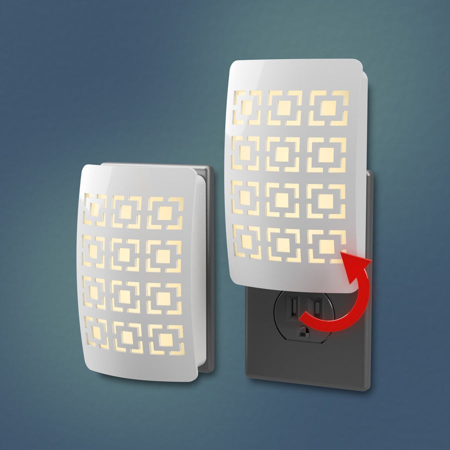 DecoPlug LED GeoSquare White Night Light - Wallplate Warehouse NL - DPGS - W 070686771440 Night Lights