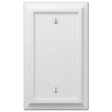 Deerfield White Wood - 1 Blank Wallplate - Wallplate Warehouse 2040BW 070686586310 1 Blank