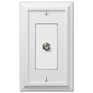 Deerfield White Wood - 1 Cable Jack Wallplate - Wallplate Warehouse 2040CXW 070686586327 Cable Jacks