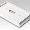 Deerfield White Wood - 1 Toggle / 1 Duplex Wallplate - Wallplate Warehouse 2040TDW 070686586259 1 Toggle / 1 Duplex