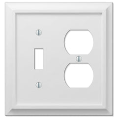 Deerfield White Wood - 1 Toggle / 1 Duplex Wallplate