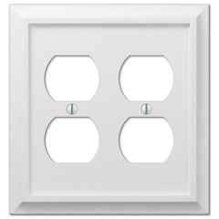 Deerfield White Wood - 2 Duplex Wallplate