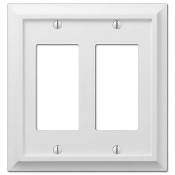 Deerfield White Wood - 2 Rocker Wallplate - Wallplate Warehouse 2040RRW 070686586273 2 Rocker
