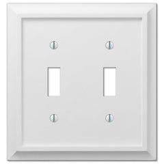 Deerfield White Wood - 2 Toggle Wallplate