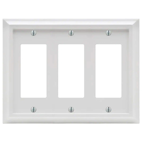 Deerfield White Wood - 3 Rocker Wallplate - Wallplate Warehouse 2040RRRW 070686586280 3 Rocker