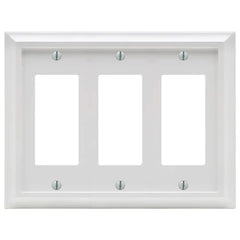 Deerfield White Wood - 3 Rocker  Wallplate