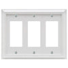 Deerfield White Wood - 3 Rocker Wallplate - Wallplate Warehouse 2040RRRW 070686586280 3 Rocker