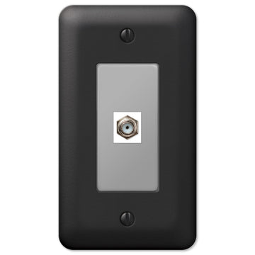 Devon Black Steel - 1 Cable Jack Wallplate - Wallplate Warehouse 935CXBK 070686581728 Cable Jacks