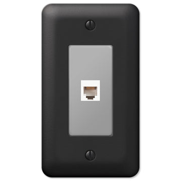 Devon Black Steel - 1 Phone Jack Wallplate - Wallplate Warehouse 935PHBK 070686581759 Phone Jacks
