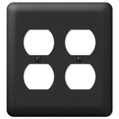 Devon Black Steel - 2 Duplex Wallplate